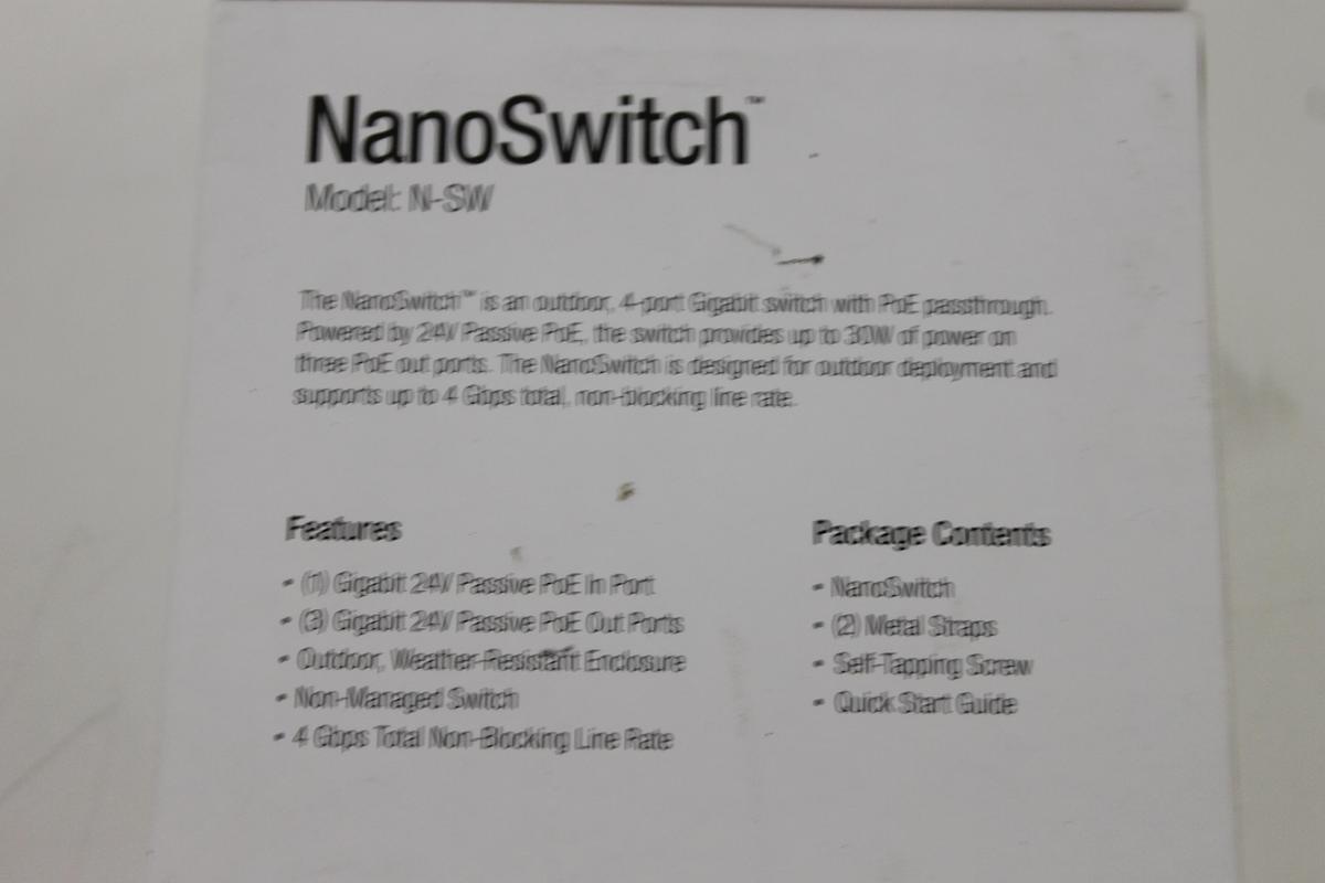 Used Ubiquiti NanoSwitch N-SW Outdoor 4 Port PoE Passthrough Switch