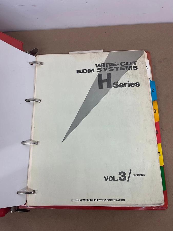 Used Mitsubishi Wire-Cut EDM Systems H Series Manuals Volumes 1-4