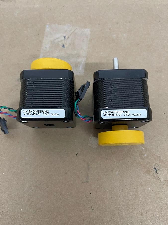 Used 2 LIN Engineering 4118M-46S-01 Hybrid Stepper Motor W/ 2 Vexta Damper D4CL-5.OF