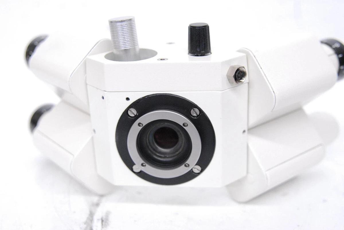 Used Zeiss 45 29 37 Dual Observation Tube LED Pointer Microscope Head W/ Power Supply