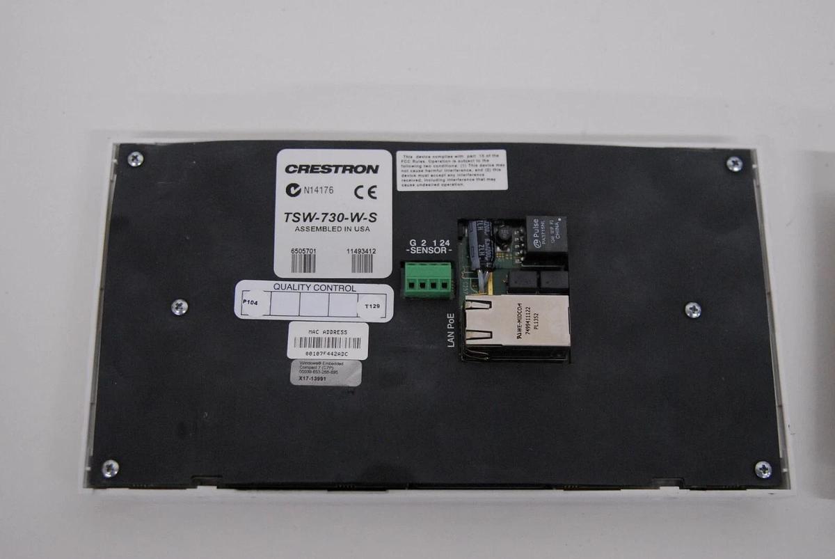 Used Crestron TSW-730-W-S 7” Room Scheduling Touch Screens - Lot of 6