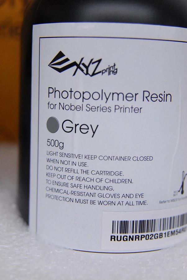 Used XYZprinting Photopolymer Resin Grey 500g x2 (1kg, for Nobel Series Printer)