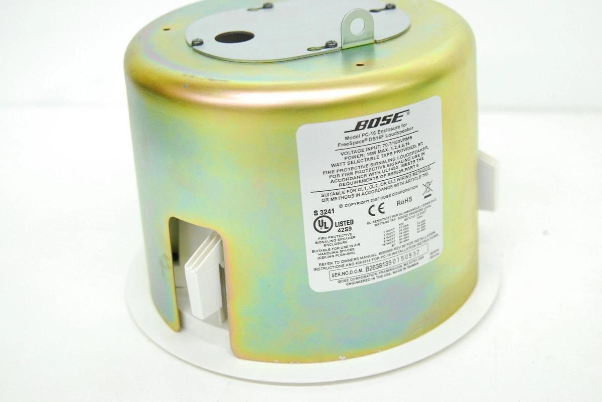 Used Bose Free Space DS16F Loudspeaker Ceiling Mounted Speaker W/ PC-16 Enclosure