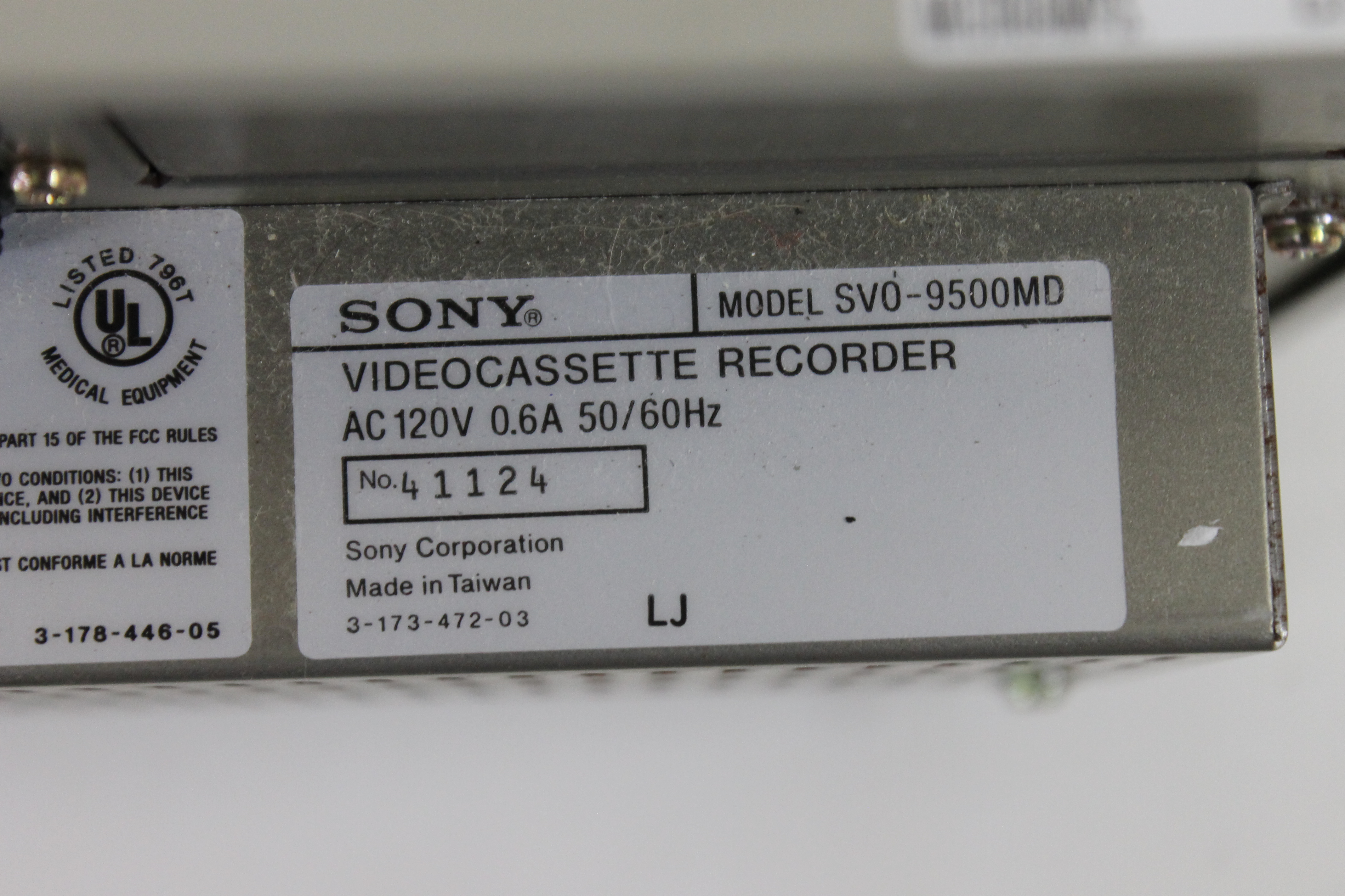 Used Sony SVO-9500MD Medical Grade Recorder - New Open Box