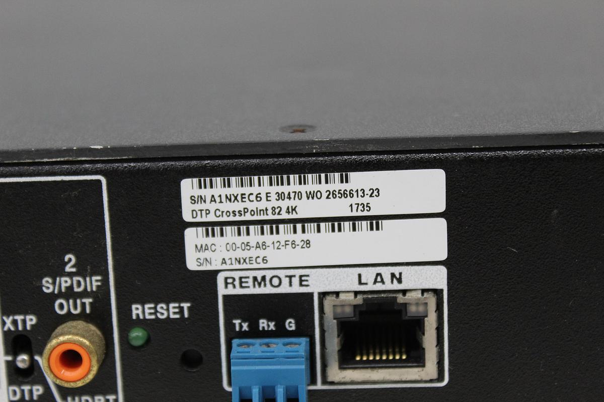 Used Extron DTP CrossPoint 4K Series 82 1735 Presentation Matrix Switcher