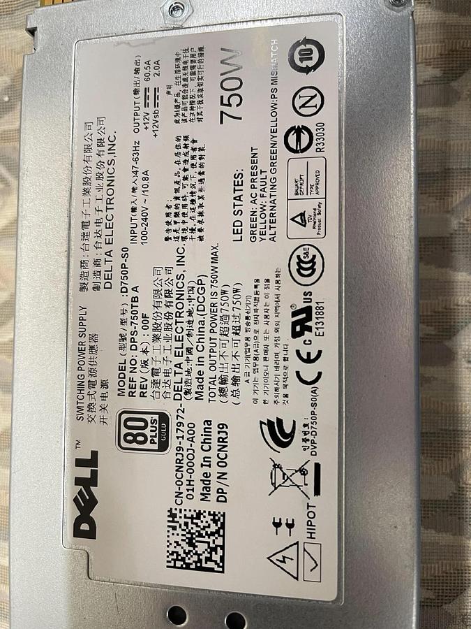 Used DELL 0CNRJ9 Power Supply