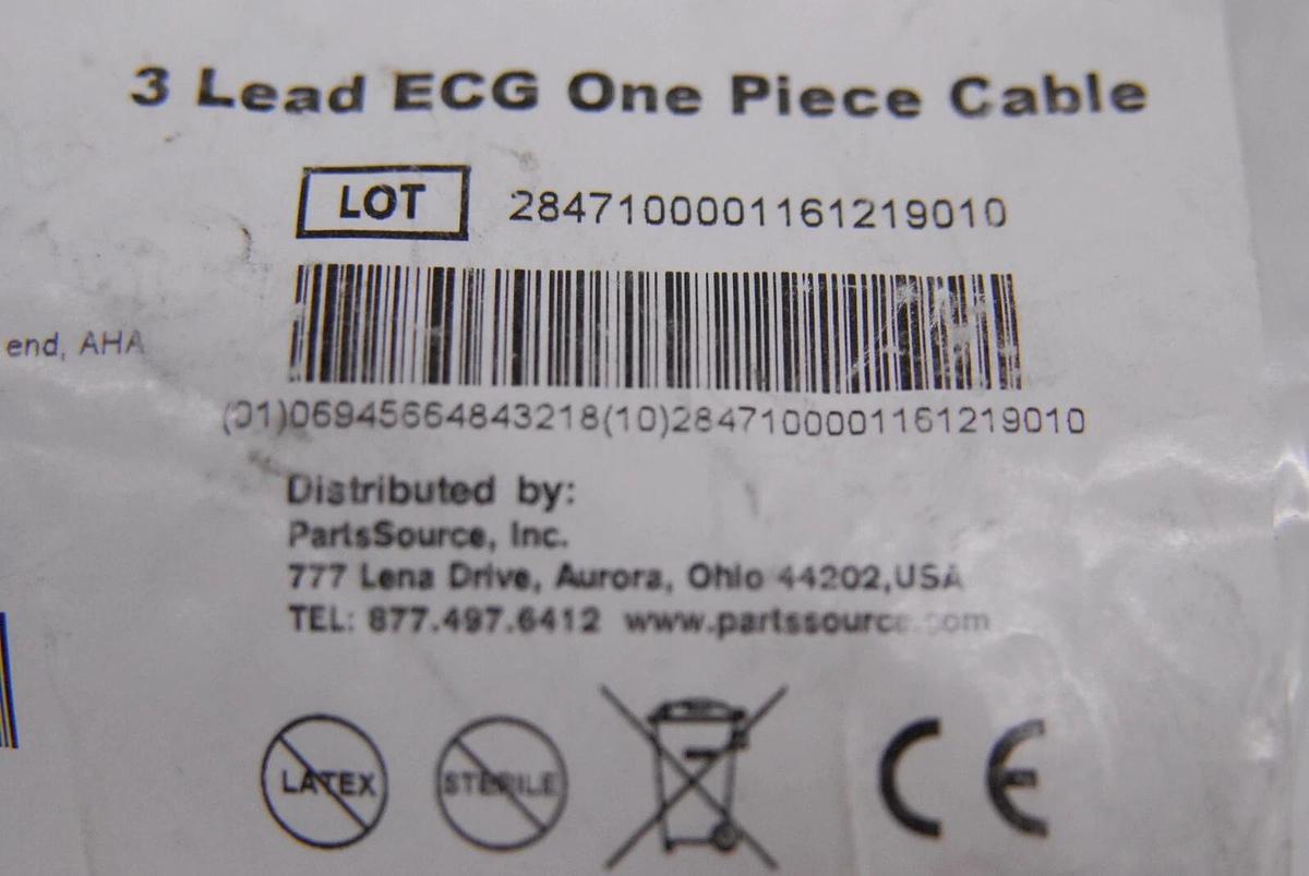 AAMI 2340RS 6-Pin 3-Lead ECG Cable