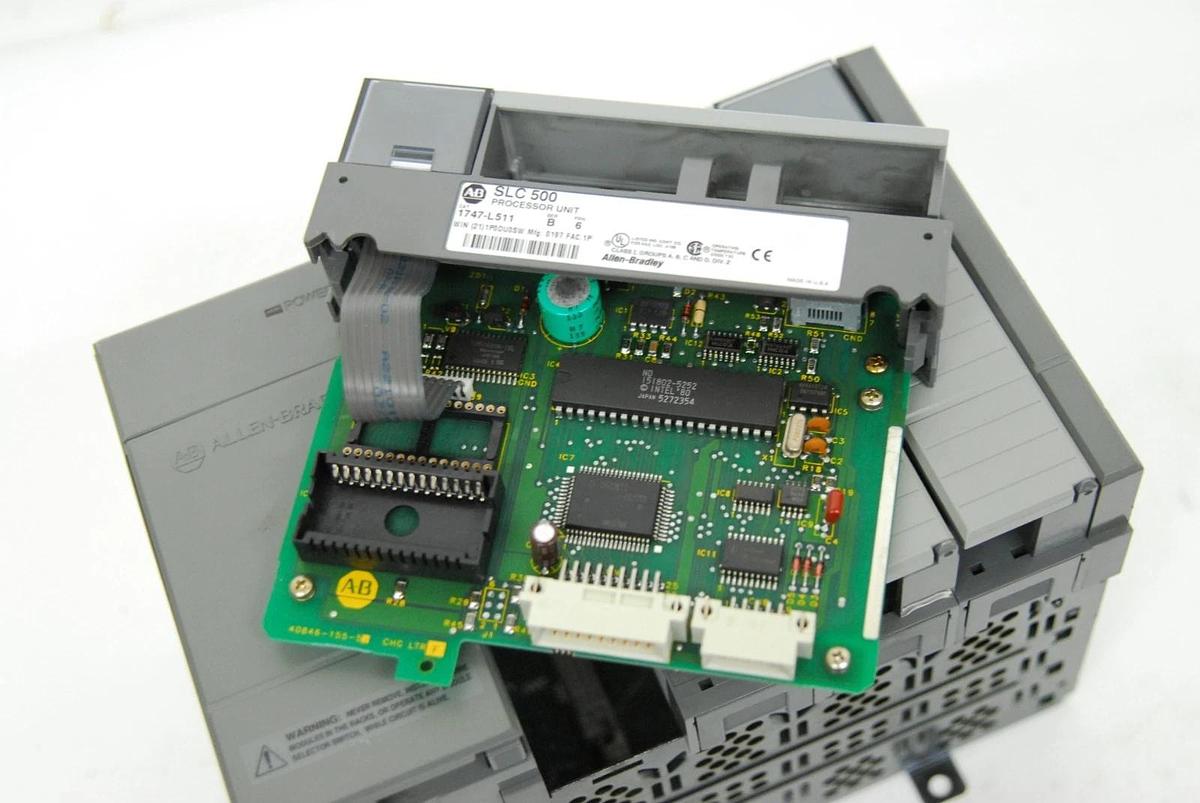 Used AB SLC 500 1746-A4 4-Slot Rack, 1747-L511 CPU, 1746-IA16, 1746-OW16, 1746-P1