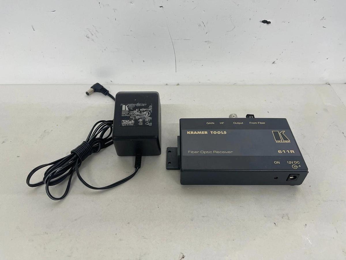 Used Kramer Tools 611R Fiber Optic Receiver W/ Power Adapter - TESTED