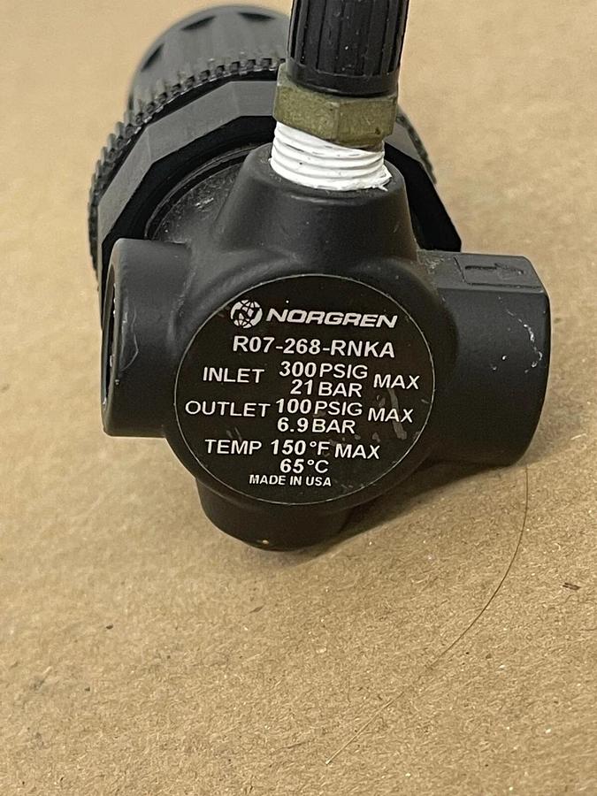Used Norgren R07-268-RNKA Mini Regulator 1/4 NPT