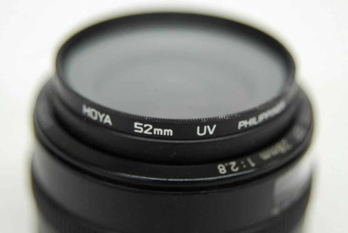 Used Canon EF 28mm 1:2.8 EOS Lens W/ HOYA 52mm UV Filter