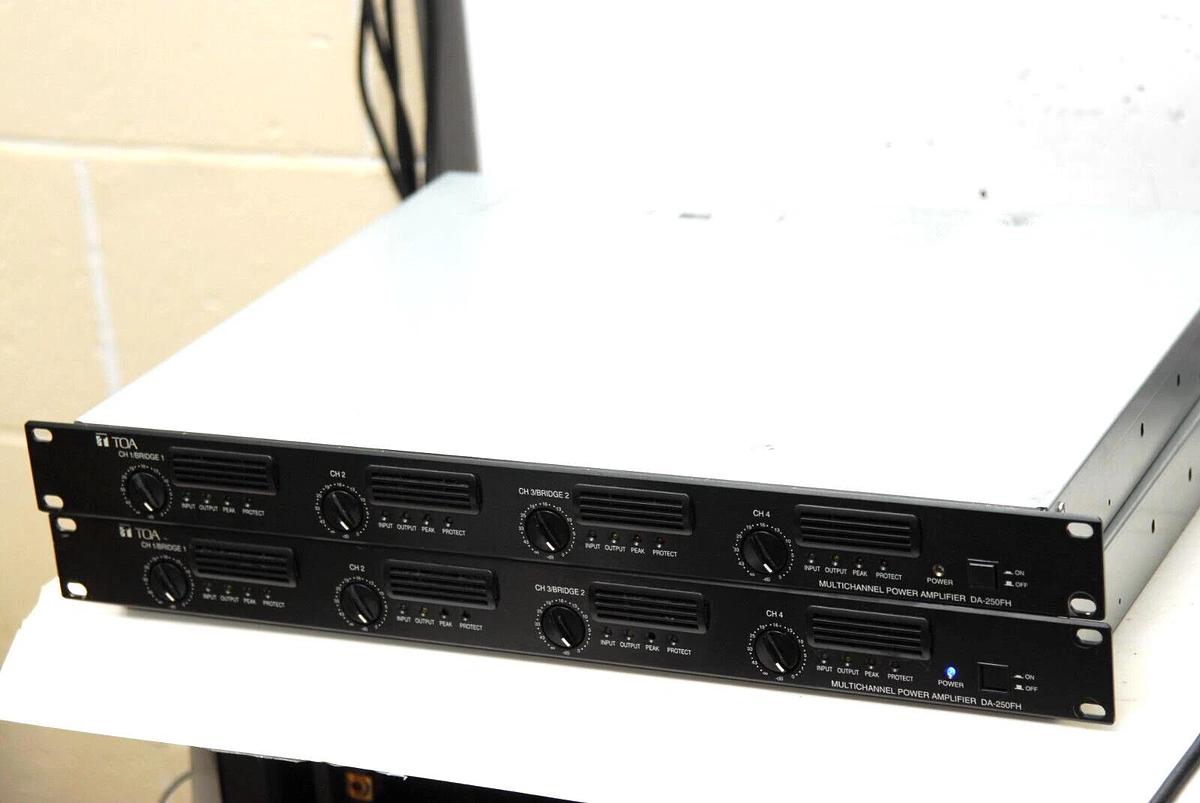 Used TOA DA-250FH Multichannel Power Amplifier - Lot of Two For Parts
