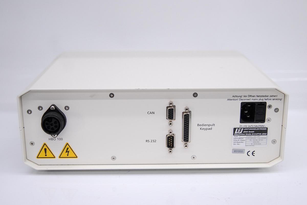 Used Zeiss LEJ FluoArc 001.26C Power Supply 400.26A Console HBO 100 Lamp Housing
