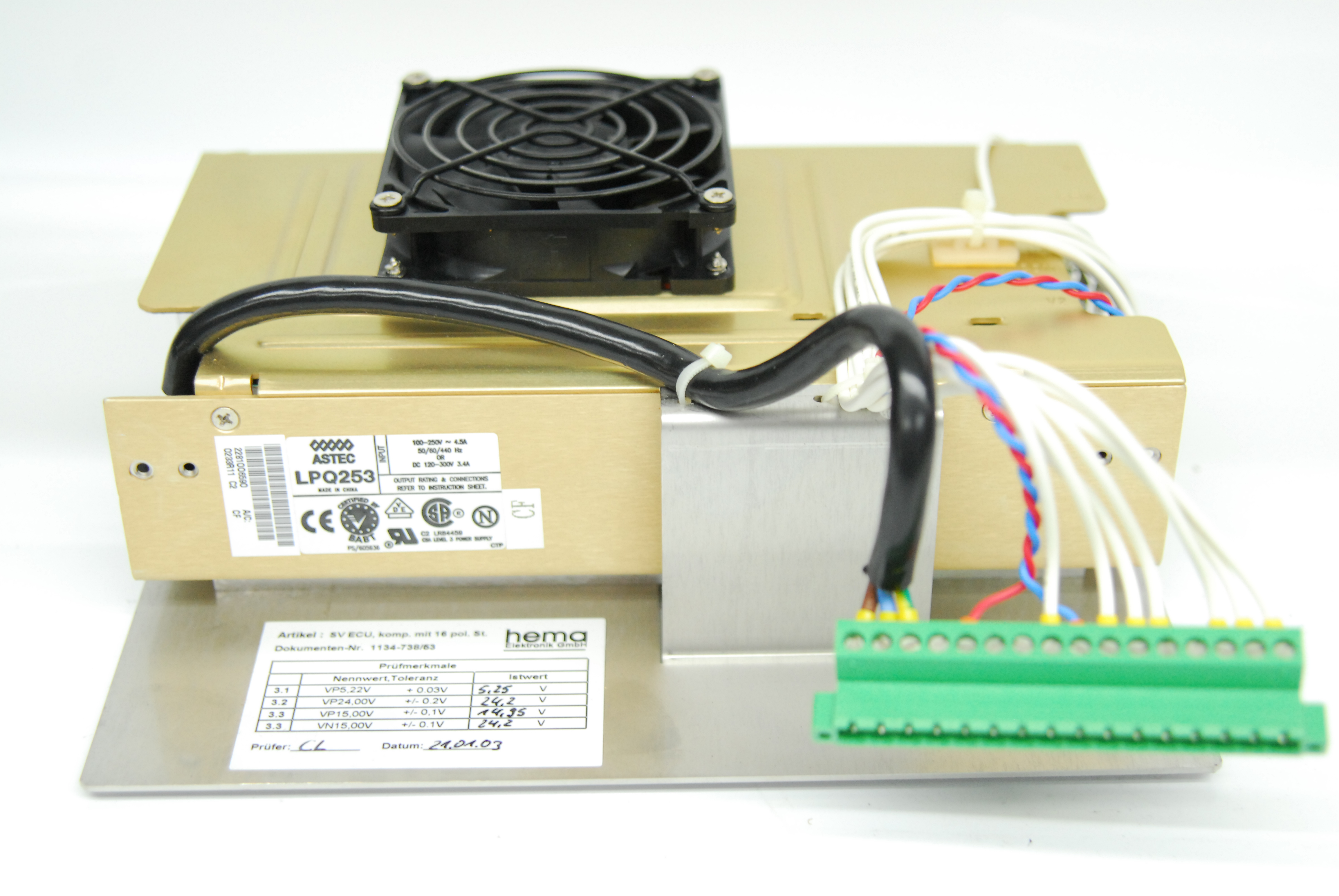 Used Astec LPQ253 Quad Output Power Supply 250W - Zeiss ECU-LSM/META