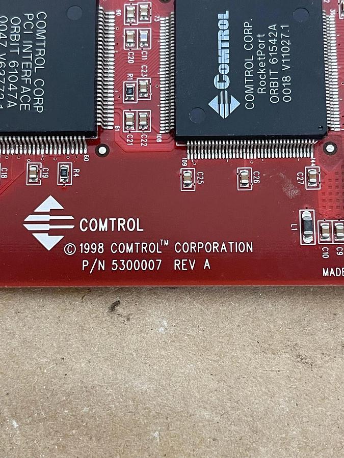 Used Comtrol 5000004 RocketPort PCI RS422 Plug-In Board Card /W Cable 23955-01