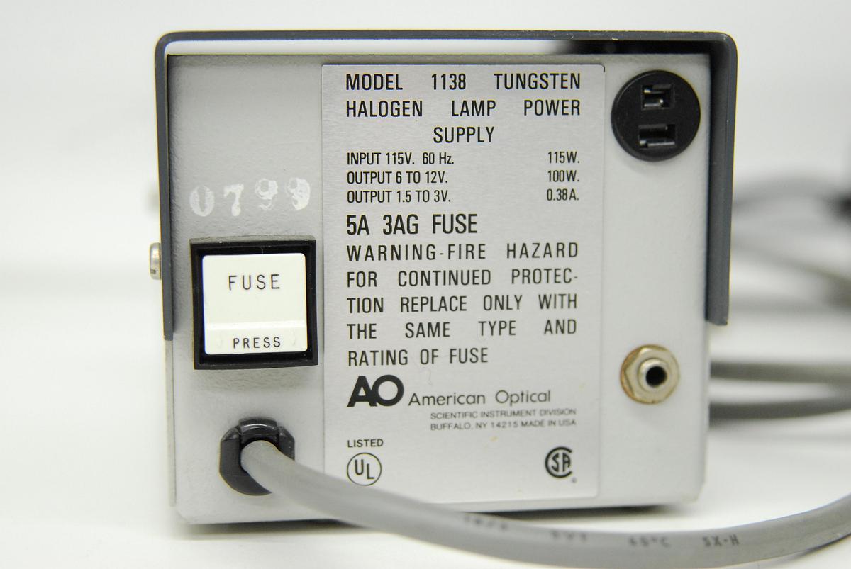 Used AO American Optical One-Twenty Teaching Microscope W/ 4x 10x 40x 100x Objectives, Power Supply, MORE