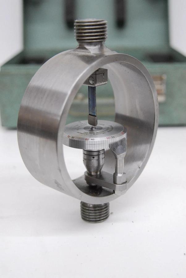 Used Morehouse 5000 LB Capacity Proving Ring W/ Case - Missing Rod