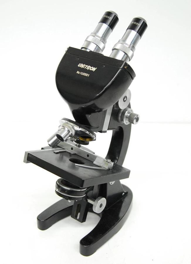 Used Vintage Unitron BMLK Microscope W/ W10XP Eyepieces, 4x/40x Objectives, Condenser