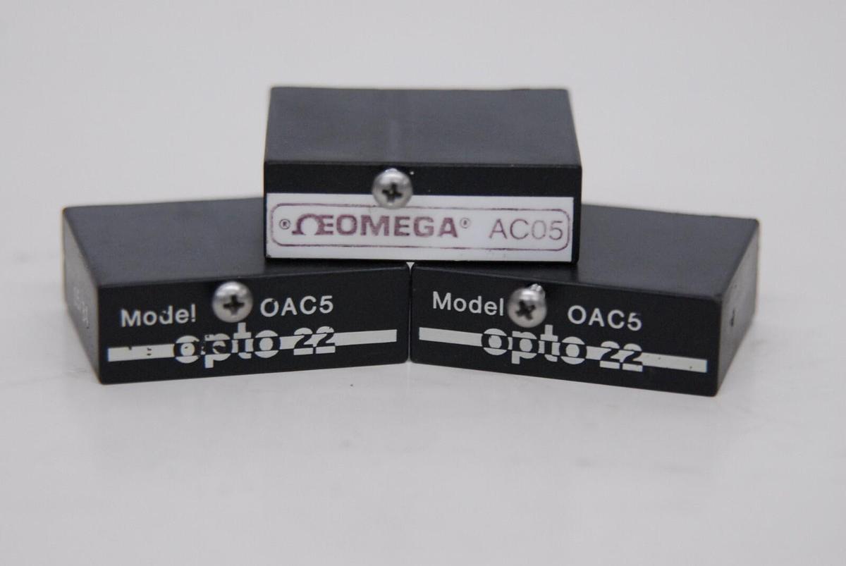 Used 2x Opto 22 OAC5, 1x Omega AC05 AC Output Modules - Lot of 3
