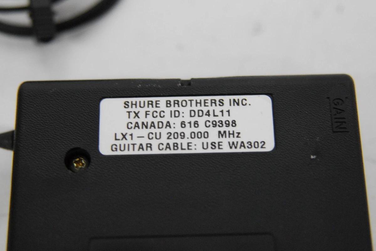 Used Shure LX1-CU 209.000MHz Mic Pack Body Transmitter