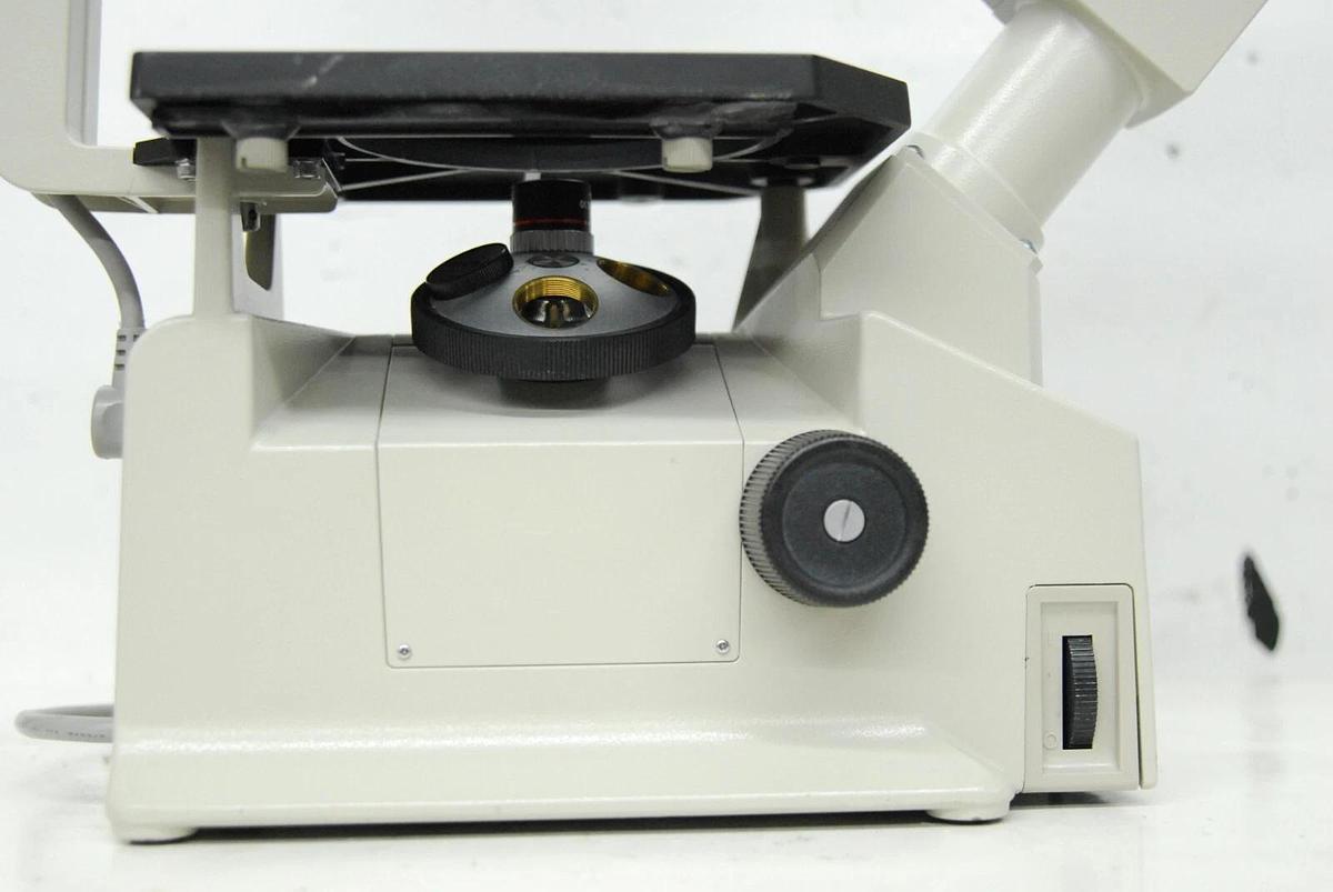 Used Nikon TMS- F Inverted Trinocular Microscope W/ 4x Objective - Read Description