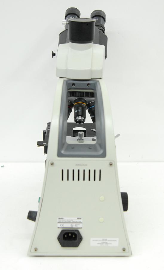 Used Motic BA200 Trinocular Microscope W/ EF Plan 4/10/40/100 Objectives
