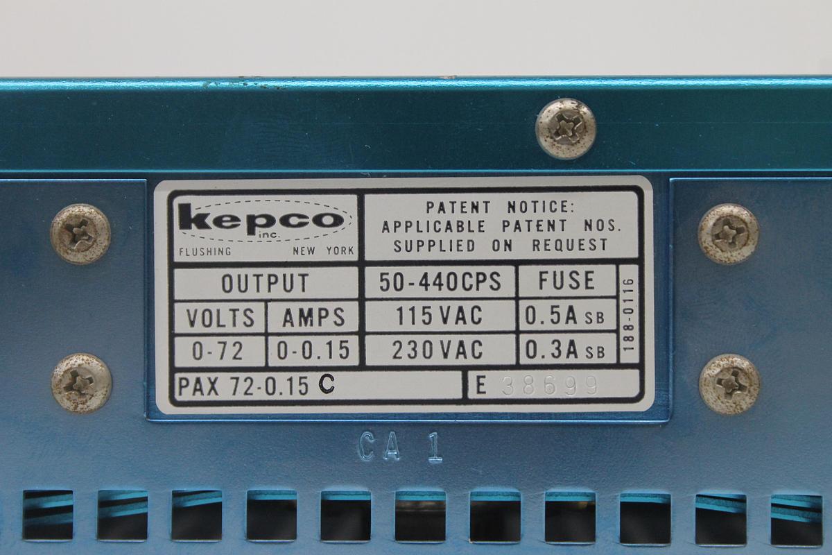 Used Kepco PAX 72-0.15c Power Supply