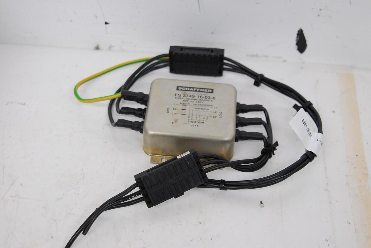 Used Schaffner FS 3749-16-03-6 Line Filter / ABB 3HAB 9628-1/02 Mains Filter 600VAC