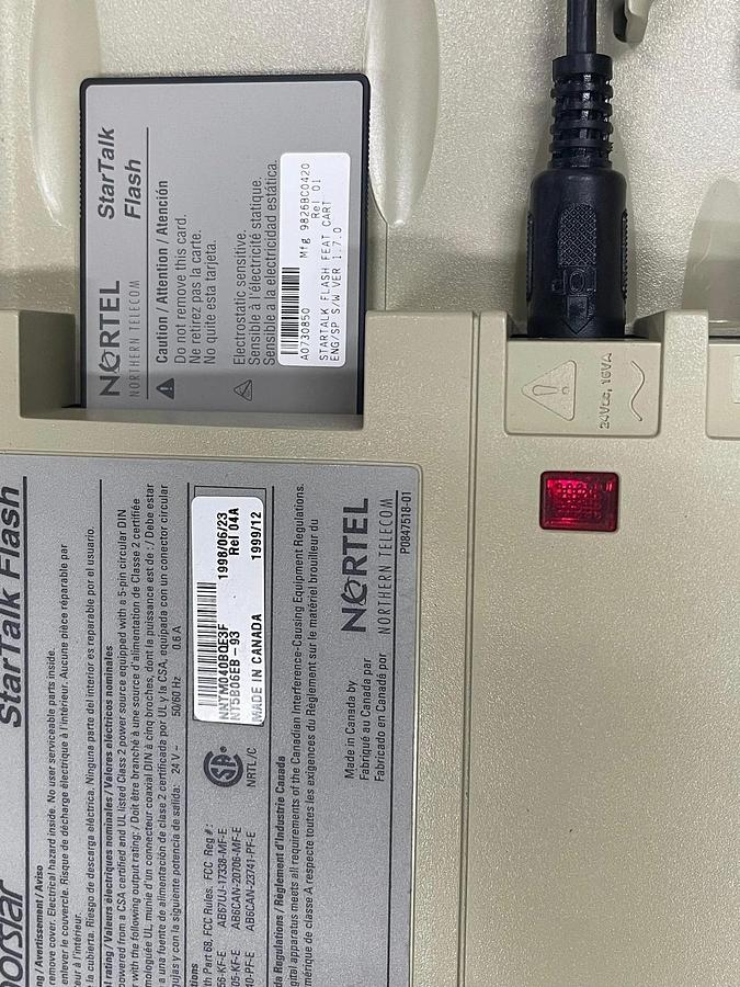 Used Norstar NT5B06EB-93 StarTalk Flash with A0730850 StarTalk Card and Power Adapter