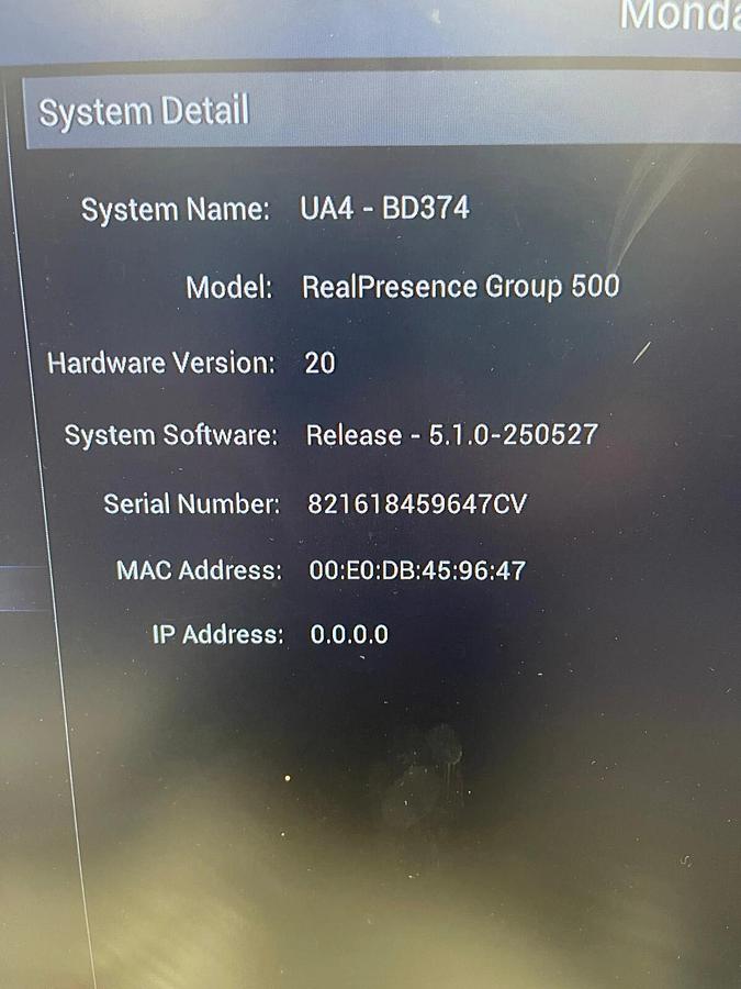 Used Polycom 2201-61078-001  RealPresence Group 500 W/ Camera, Remote, Power Adapter