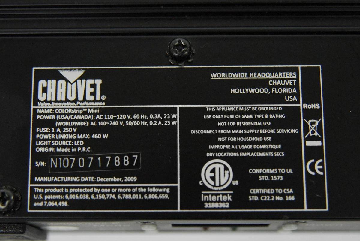 Used Chauvet COLORstrip Mini DMX 19-inch LED Linear Wash Light