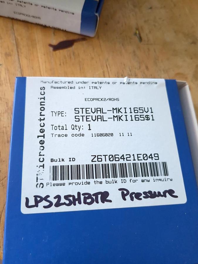 Used STEVAL-MKI165V1LPS25HB - Pressure Sensor Evaluation Board