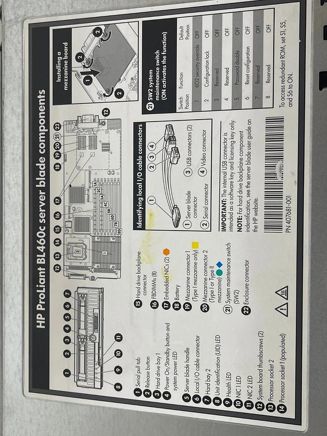 Used HP ProLiant BL460c Server Blade 447709-B21 - 8Gb RAM, Xeon E5320