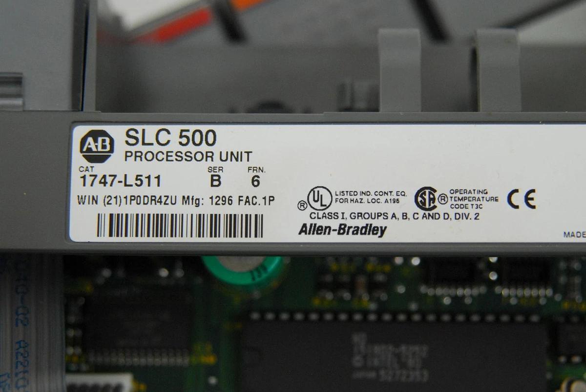Used AB SLC 500 1746-A4 4-Slot Rack, 1747-L511 CPU, 1746-IA16, 1746-OW16, 1746-P1