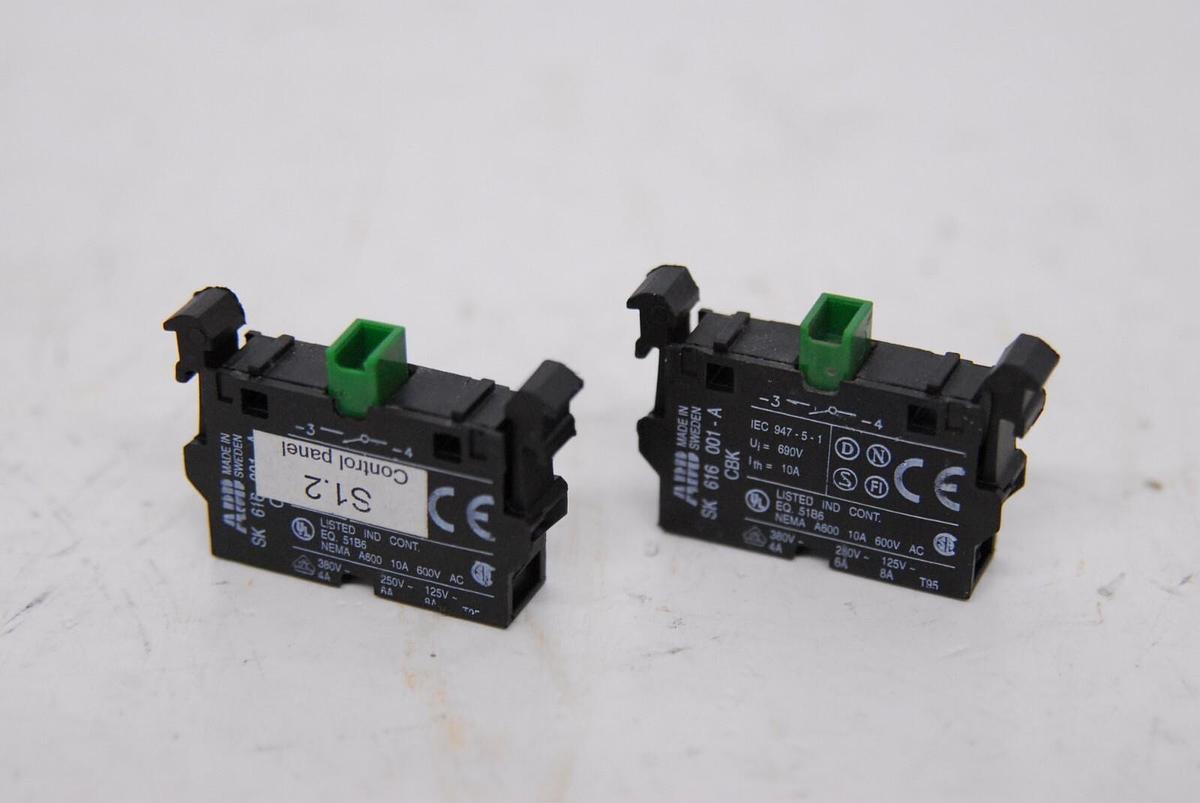 Used ABB CBK SK 616 001-A Contact Block - Lot of 2