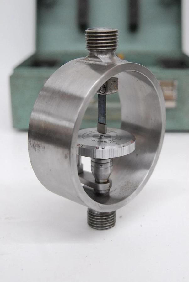 Used Morehouse 5000 LB Capacity Proving Ring W/ Case - Missing Rod