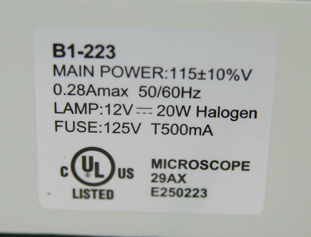 Used Wolfe B1-223 Trinocular Microscope W/ 4/10/40/100x Objectives