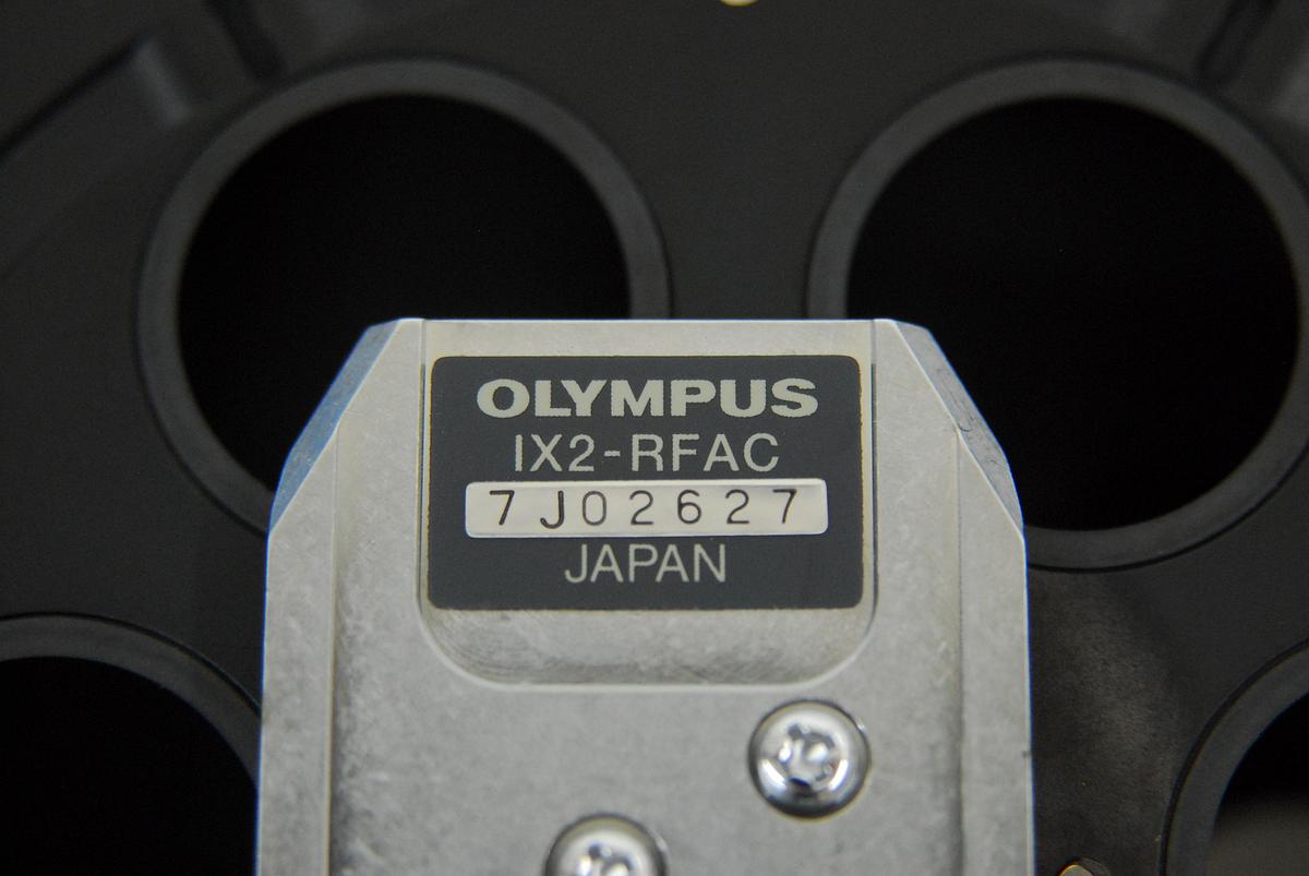 Used Olympus IX2-RFAC 6 Position Microscope Fluorescence Filter Cube Turret