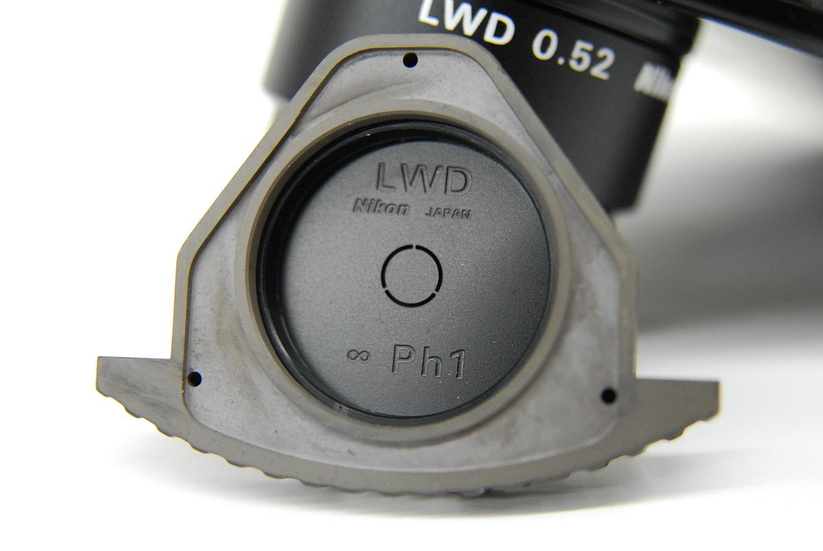 Used Nikon LWD 0.52 Condenser Turret W/ DIC N2 Prism, Ph1/Ph2/Ph3 Annuli