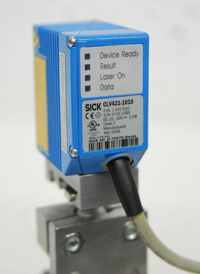 Used SICK CLV421-1010 1022616 Long Range Barcode Scanner (2"-29" Range)
