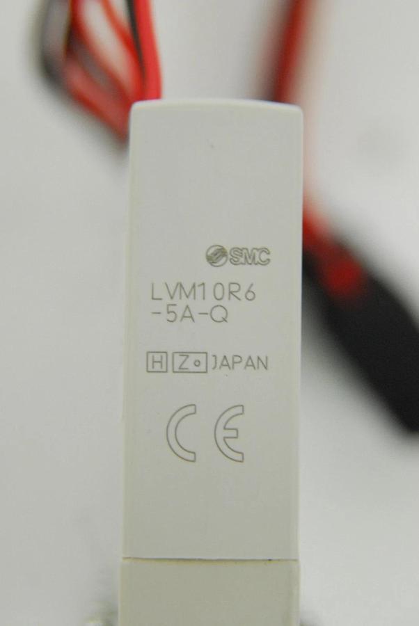 Used SMC LVM10R6-5A-Q 2-Port Solenoid Valve - Lot of 5 on ZU-DE Manifold