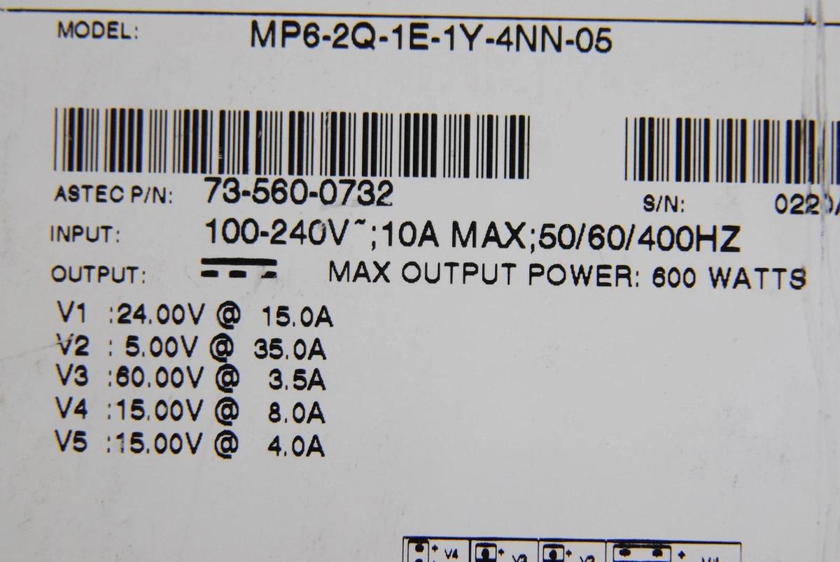 Used Astec MP6-2Q-1E-1Y-4NN-05 73-560-0732 5 Output Power Supply (Thermo TSQ Quantum)