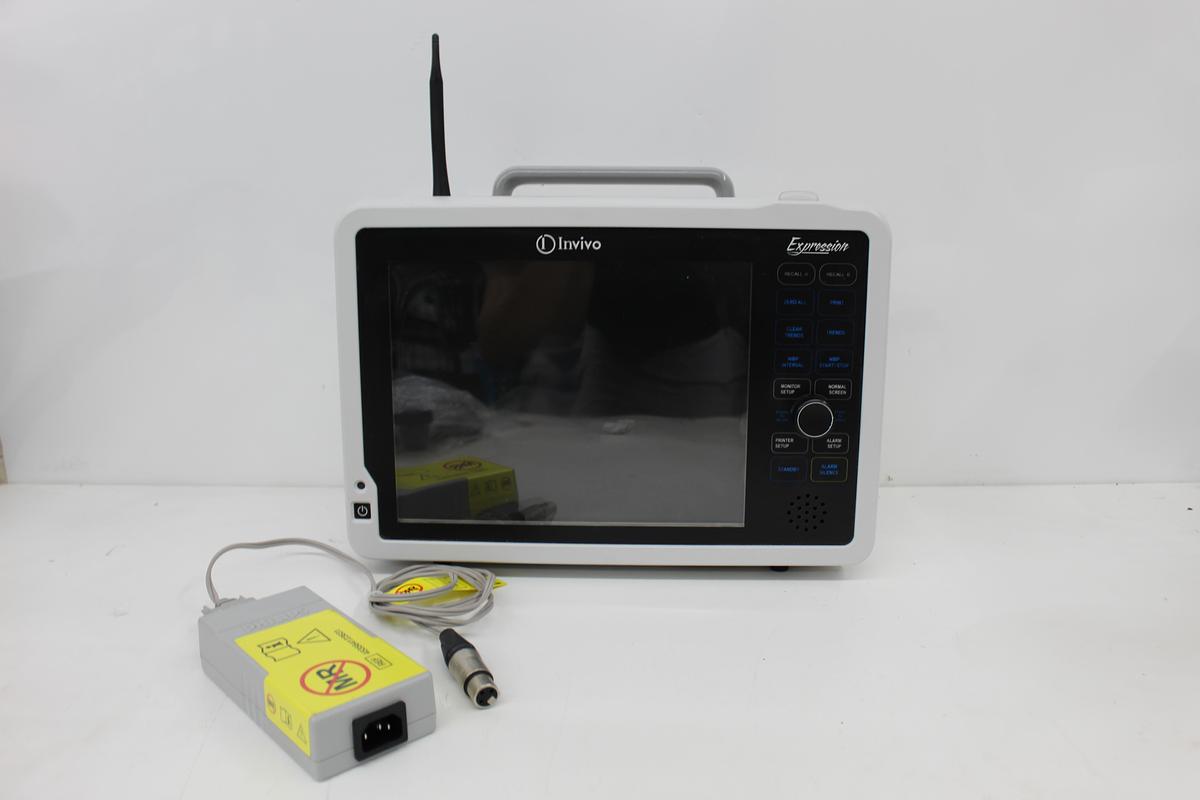 Used Invivo Expression 865214 MRI Patient Monitor w/ Power Supply