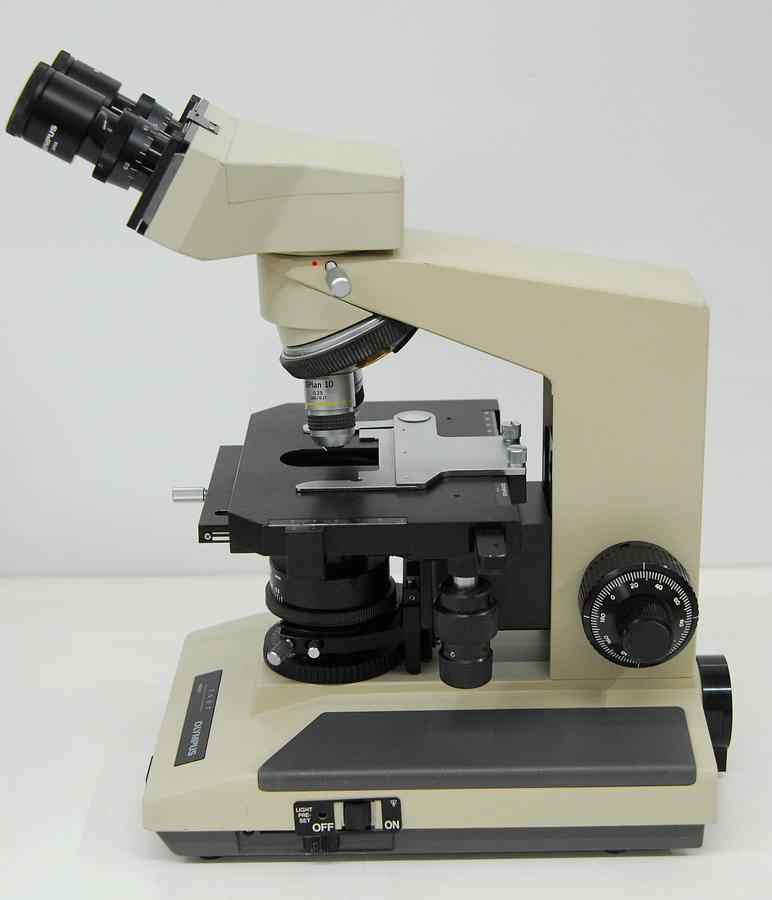 Used Olympus BH-2 BHTU Binocular Microscope W/ DPlan 4/10 Objectives, Light Pre-Set