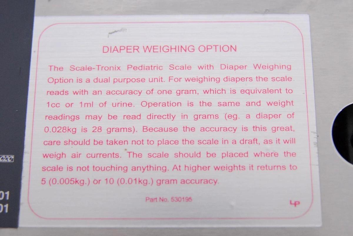 Used Scale-Tronix 4800 4802 Pediatric Scale W/ Acrylic Cradle