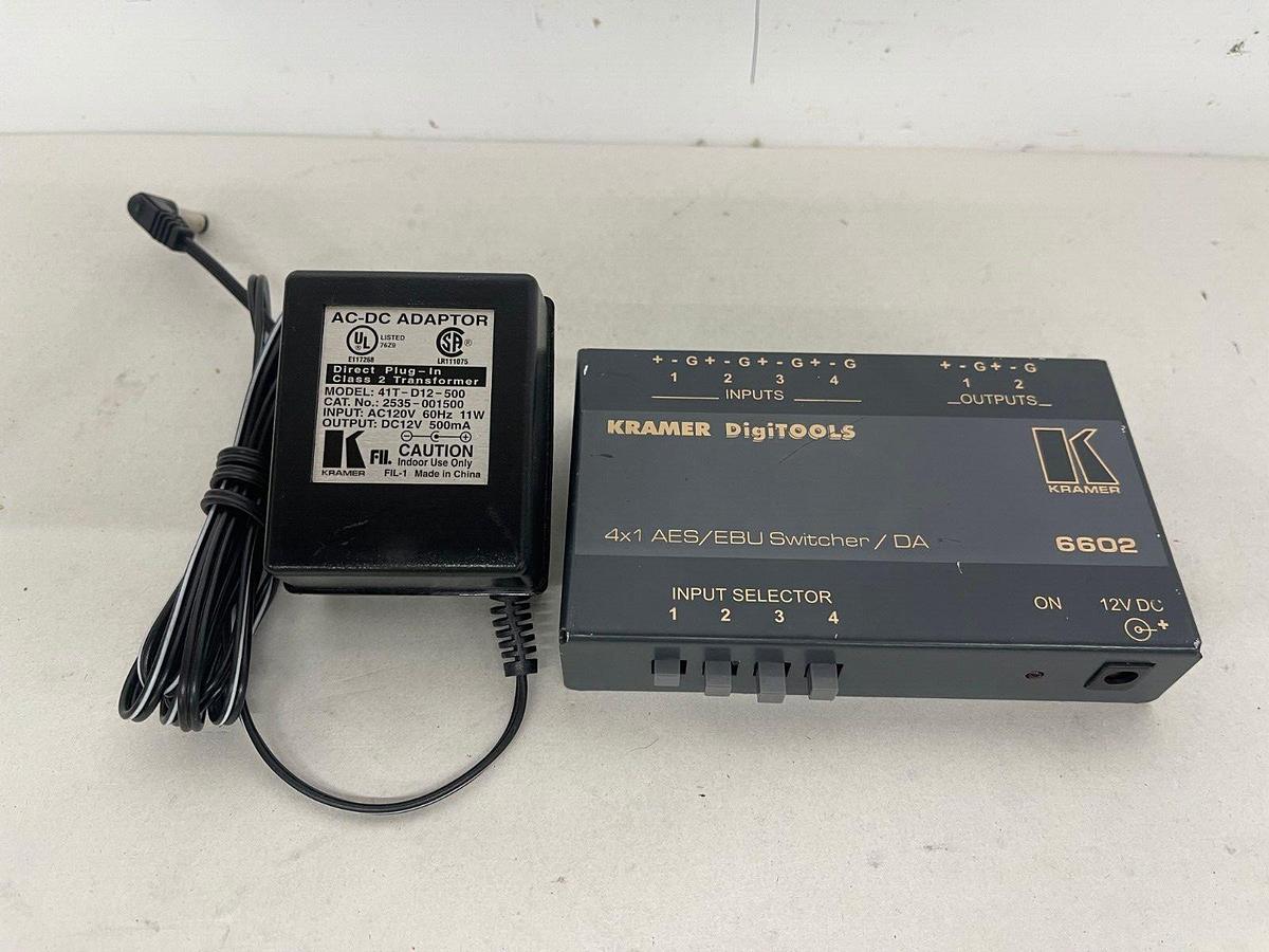 Used Kramer DigiTOOLS 6602 4x1 AES/EBU Switcher/DA Digital Audio Switcher