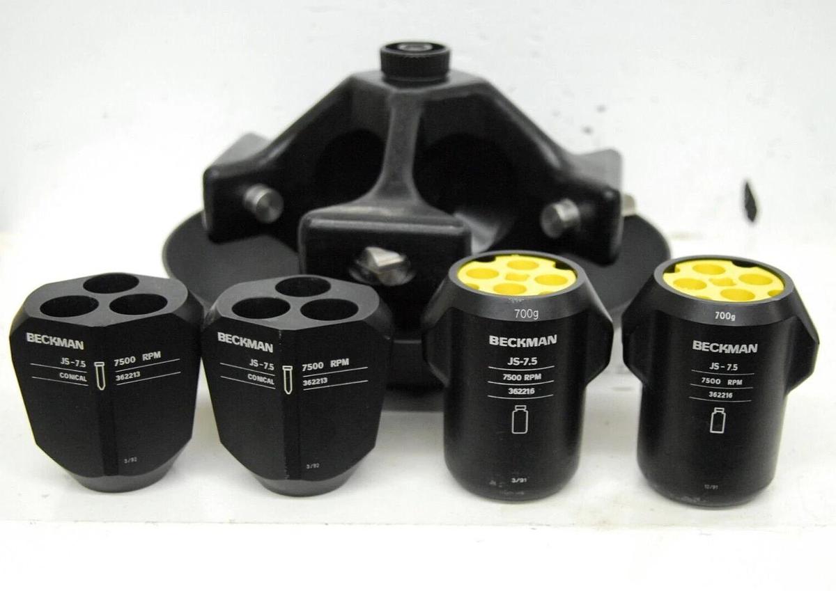Used Beckman JS-7.5 Swing Bucket Rotor 7500RPM W/ 362216, 362213 Buckets