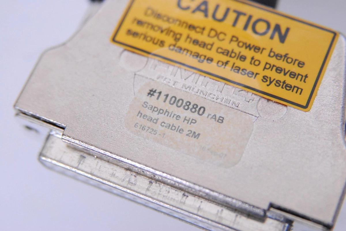 Used Coherent SAPPHIRE 488-100 488nm Laser W/ 1092551 CPU BD/Power Supply/Head Cable