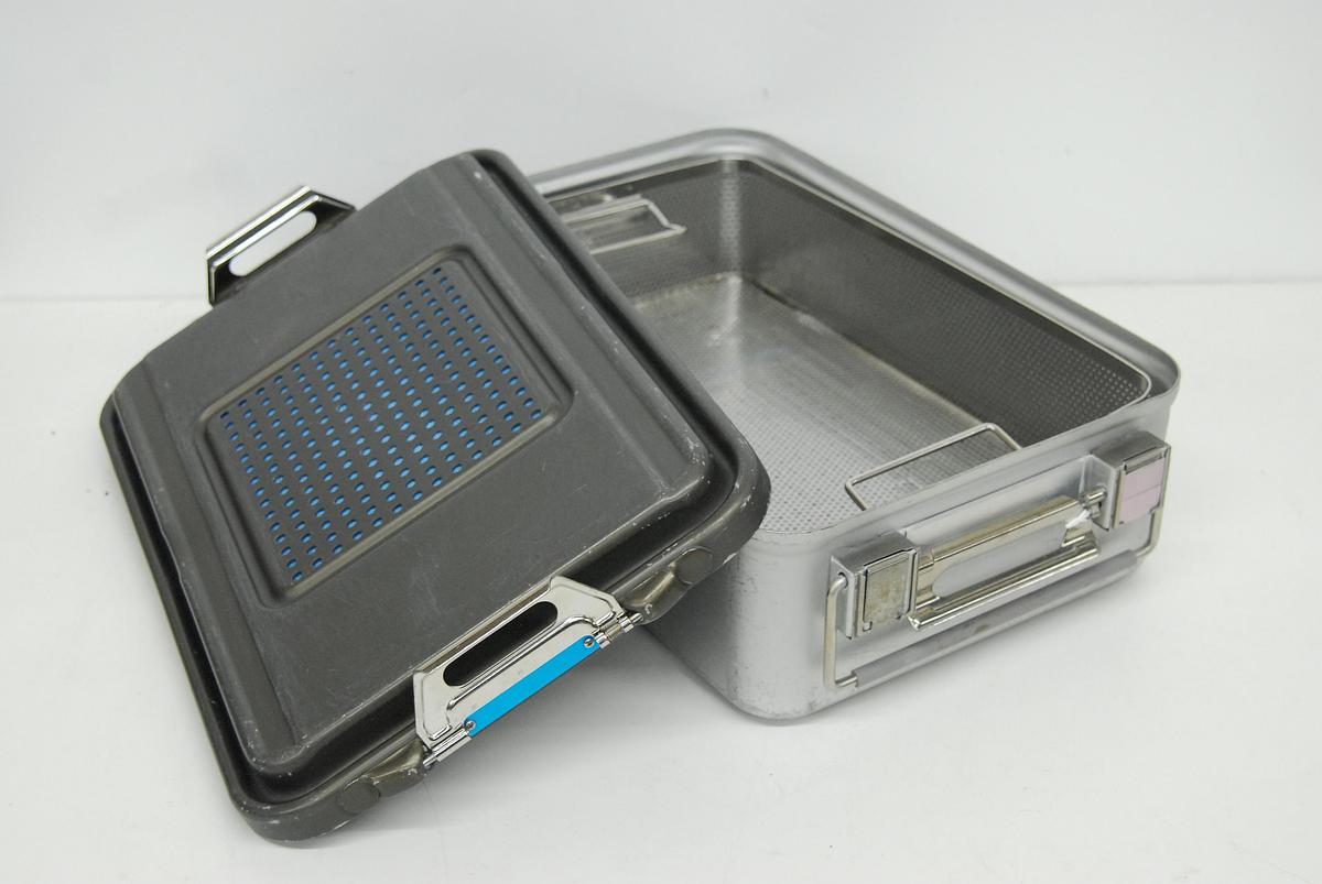 Used V Mueller Genesis Sterilization Box 17"x12"x5" w/ Filter Holders + Basket