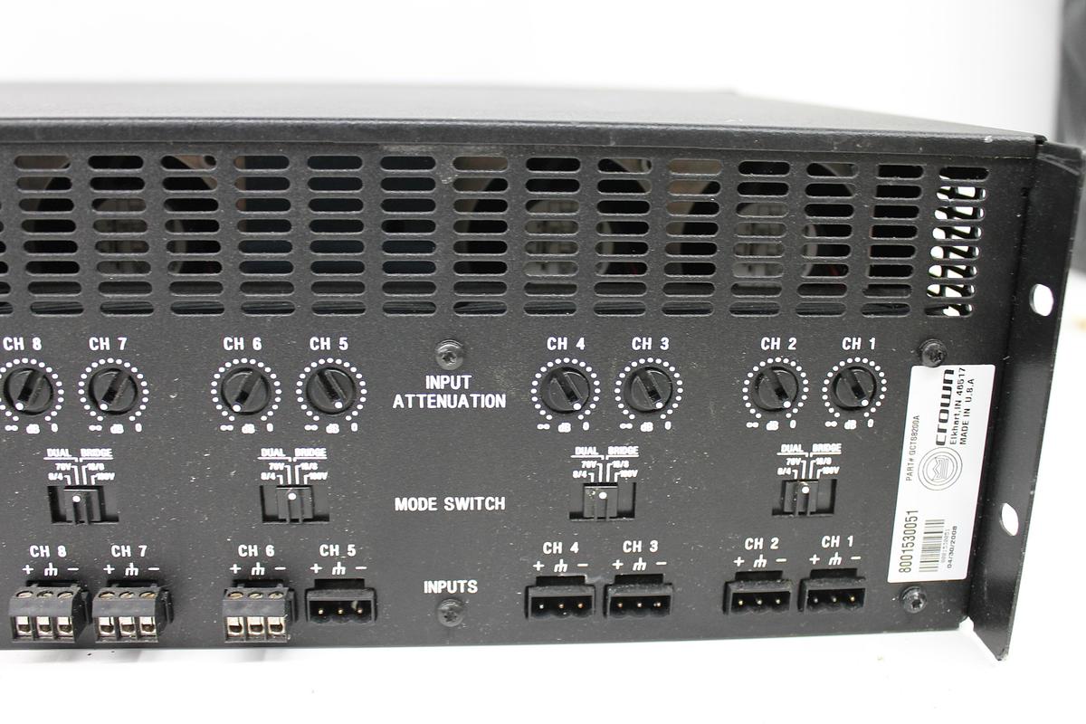 Used Crown 8 Channel Solid State Amplifier GCTS8200A